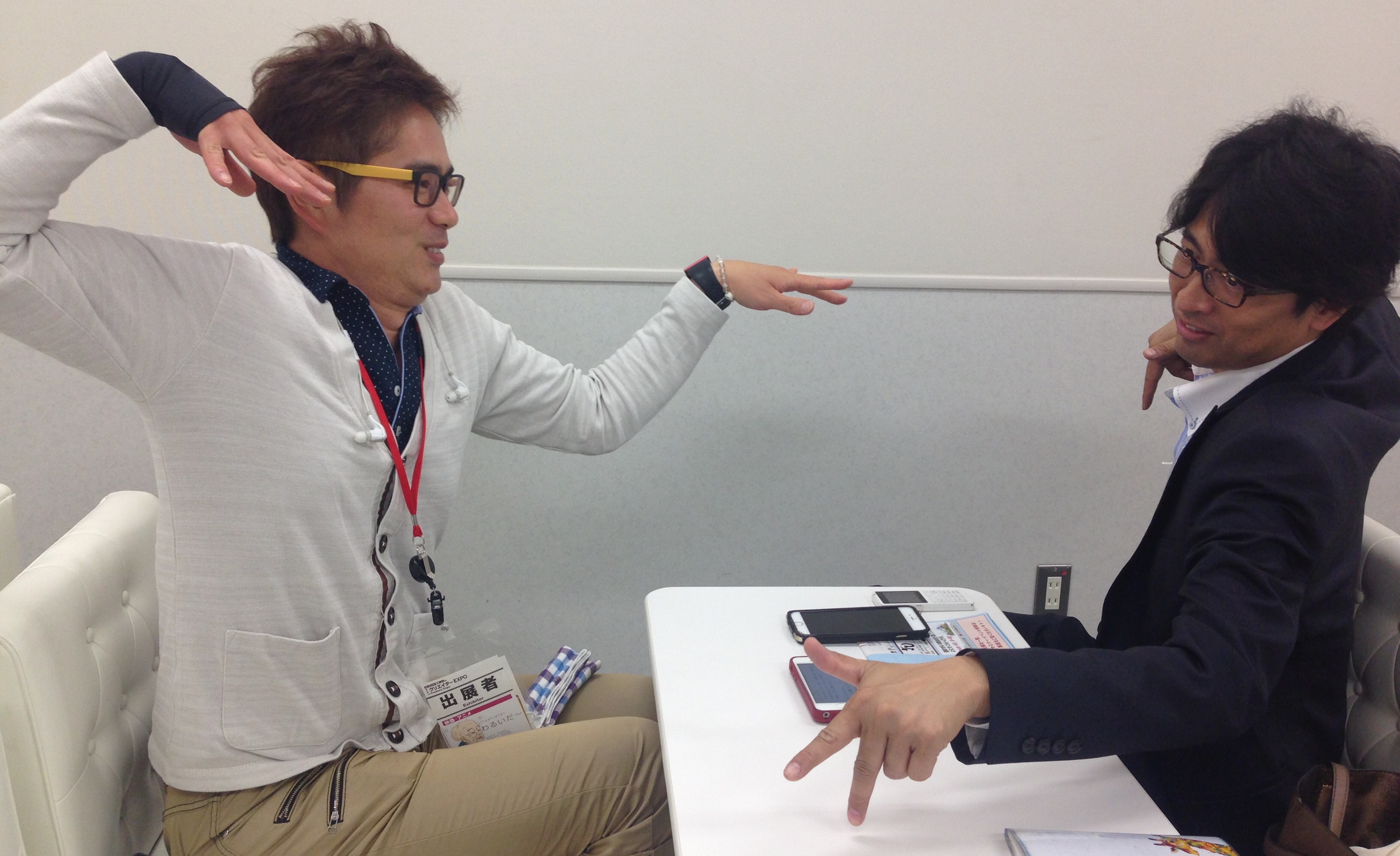 わるいだ〜さんと弊社代表藤田